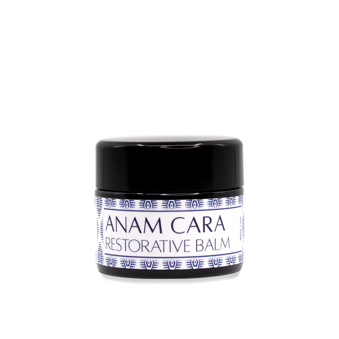 Jar of Anam Cara Restorative Balm on a white background
