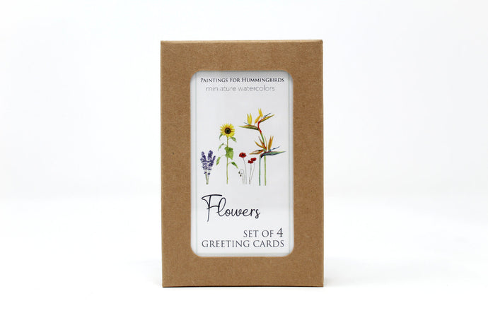 Greeting Cards Set of 4 | Flowers