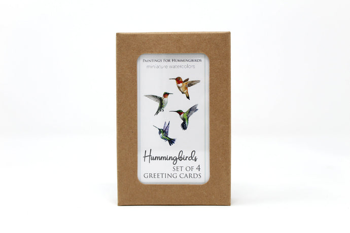Greeting Cards Set of 4 | Hummingbirds